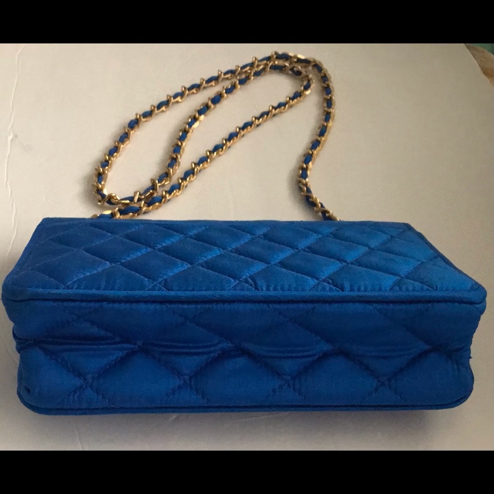 New Khanitha Blue Quilted Thai Silk Pocketbook Purse made in Thailand - Picture 13 of 16